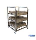 GLA3-Z Three Tier Stainless Steel Glass Tray Trolley