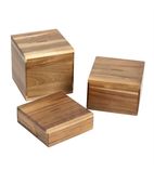 Image of DF875 Acacia Wood Riser Block Set (Pack of 3)