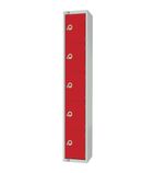 CG613-CL Five Door Manual Combination Locker Locker Red