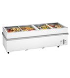 1100CHVWH 805 Ltr White Island Display Chest Freezer With Glass Lid