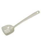 L295 White Slotted Serving Spoon 10in