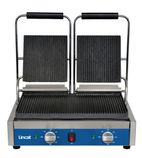 Image of Lynx Prime LPPG2RR Electric Double Contact Panini Grill - Ribbed Top & Bottom