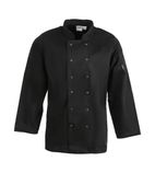 A438-XL Vegas Unisex Chefs Jacket Long Sleeve Black XL