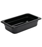 U466 Polycarbonate 1/4 Gastronorm Container 65mm Black
