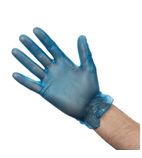 Image of CB254-L Powdered Vinyl Gloves Blue Large (Pack of 100)
