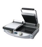 DR731 SpidoCook Glass Ceramic Electric Double Contact Panini Grill - Ribbed Top & Flat Bottom