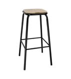 DE482 Cantina High Stools with Wooden Seat Pad Black (Pack of 4)