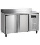 CF7210SS 282 Ltr 2 Door Stainless Steel Freezer Prep Counter With Splashback