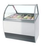 MILLENNIUM LX12 12 x Napoli Pan White Curved Glass Ice Cream Display Freezer