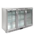 G-Series GL009 330 Ltr Undercounter Triple Hinged Glass Door Stainless Steel Back Bar Bottle Cooler