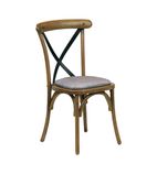 CX445 Bristol Dining Chair Weathered Oak with Padded Seat Helbeck Charcoal (Pack of 2)