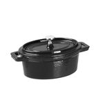 Y264 Cast Iron Oval Mini Pot Black