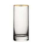 Hayworth DZ443 Hi Ball Glasses Gold Rim Glasses 355ml (Pack of 6)