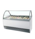 MILLENNIUM LX20 20 x Napoli Pan White Curved Glass Ice Cream Display Freezer