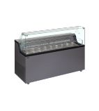 MIRABELLA9 9 x Napoli Pan Anthracite Flat Glass Ice Cream Display Freezer