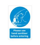 Please Use Hand Sanitiser Before Entering Sign A5 Self-Adhesive