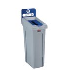 DY087 Slim Jim Paper Recycling Station Blue 87Ltr