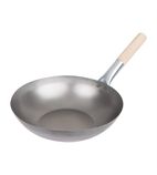 Image of K296 Mild Steel Flat Base Wok 330mm