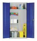 CF800 Janitorial Cupboard Grey Blue Doors