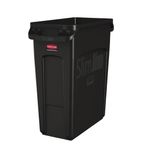 Image of CP652 Slim Jim Container with Venting Channels Black 60Ltr