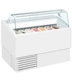 ISETTA 7ST 7 x Napoli Pan White Flat Glass Ice Cream Display Freezer