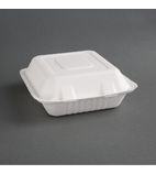 FC526 Bagasse Three-Compartment Hinged Food Containers 237mm (Pack of 200)
