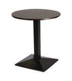 Image of FT499 Turin Metal Base Pedestal Round Table with Dark Wood Top 700mm