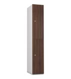 DE682-EL Two Door Electronic Combination Lock Locker Walnut Finish