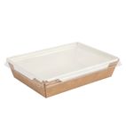 FA376 Fuzione Recyclable Paperboard Food Trays With Lid 1000ml / 35oz (Pack of 250)