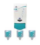 SA455 Antibac Soap Dispenser & 3 Unperfumed Antibacterial Foam Hand Soaps 1 Ltr