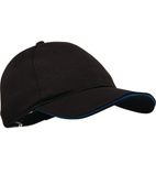 Image of B171 Cool Vent Baseball Cap Black with Blue Trim