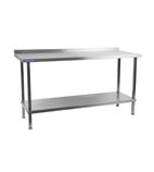 DR025 2100mm Fully Assembled Stainless Steel Wall Table with Upstand