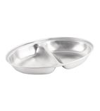 P184 Oval Vegetable Dish Two Compartments 200mm