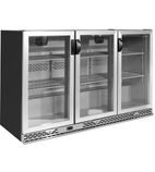 Image of ZXS3 330 Ltr Undercounter Triple Hinged Glass Door Stainless Steel Back Bar Bottle Cooler