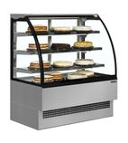 EVO1802SS 1800mm Wide Curved Glass Stainless Steel Patisserie & Deli Display Fridge