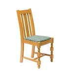 FT486 Manhattan Soft Oak High Back Dining Chair with Green Diamond Padded Seat (Pack of 2)