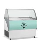 VENUSELEGANTE36 9 x Napoli Pan White Flat Glass Ice Cream Display Freezer