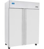 HED102 Medium Duty 1300 Ltr Upright Double Door Stainless Steel Freezer