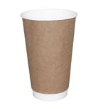 Image of GP440 Coffee Cups Double Wall Kraft 340ml / 12oz (Pack of 500)