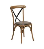 CX442 Bristol Dining Chair Weathered Oak with Padded Seat Saddle Ash (Pack of 2)