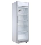 Image of C-Series CC064 346 Ltr Upright Single Glass Door Stainless Steel Display Fridge With Canopy