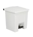 K805 Step On Pedal Bin White 30.5 Ltr