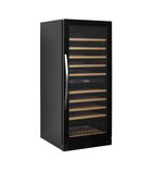 TFW300-2F 270 Ltr Upright Single Glass Door Black Dual Zone Wine Cooler