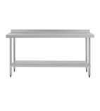 T383 1800w x 600d mm Stainless Steel Wall Table With One Undershelf