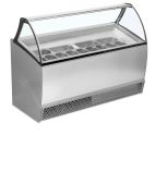 BERMUDA RV13 13 x Napoli Pan Grey Curved Glass Ice Cream Display Freezer