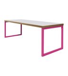Dining Table White with Pink Frame 4ft - DM656