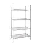 Image of U256 915w x 610d mm Chrome Wire Shelves 4 Tier