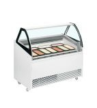 BERMUDA VIEW RV10 10 x Napoli Pan White Curved Glass Ice Cream Display Freezer