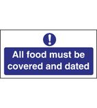 W193 Food Covered & Dated Sign Self-Adhesive