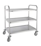 F995 Stainless Steel 3 Tier Mobile Clearing Trolley